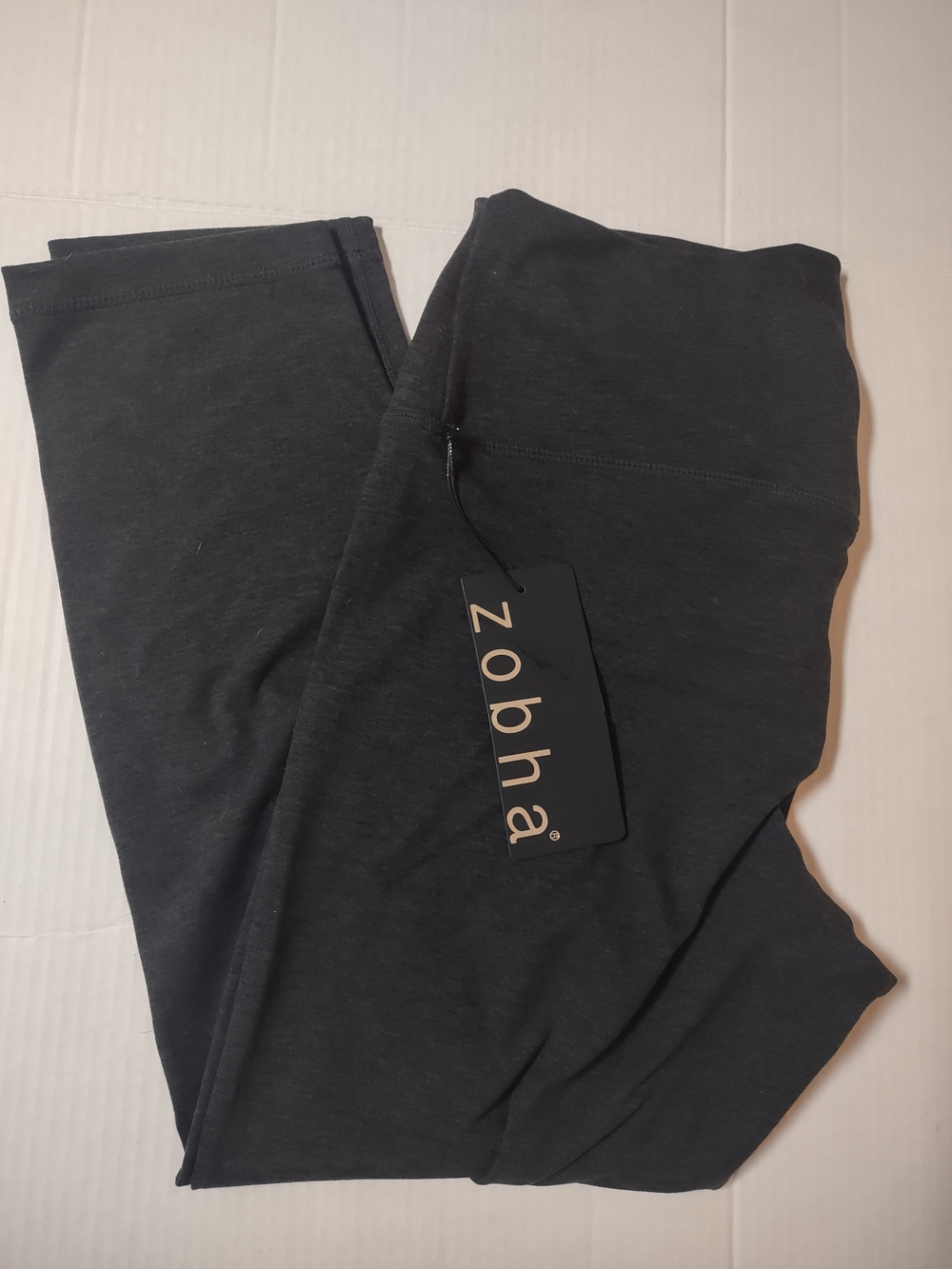 Zobha Heather Charcoal Easy Melange Capri Super Soft Stretchy Leggings Large